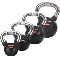 Sport-Thieme Kettlebell Set, Rubbersied With Chrome Handle -Fitness Gear Shop 132 0901